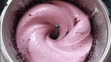 BLAUBEER-EIS-MOUSSE MIT WEISSER SCHOKOLADE