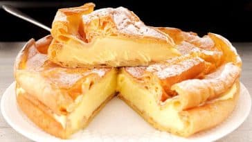 Windbeutelkuchen, so cemig dass er auf der Zunge zergeht.