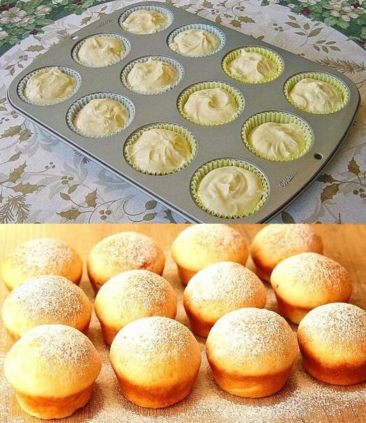 Ich bin in die verliebt! - Quark Muffins mit Vanillepudding, schmelzen im Mund