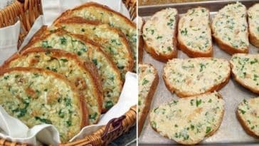 ÜBERBACKENES BROT MIT GEBACKENEM KNOBLAUCH