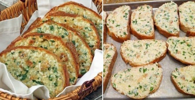 ÜBERBACKENES BROT MIT GEBACKENEM KNOBLAUCH