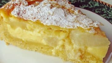 Birnenkuchen mit Vanilleguss