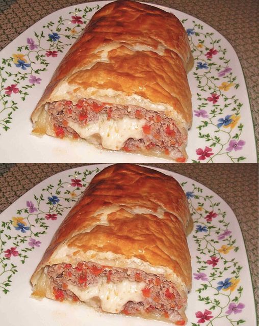 Hackfleisch Paprika Käse Strudel