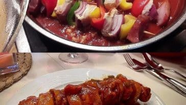 Schaschlik mit selbstgemachter Schaschliksoße