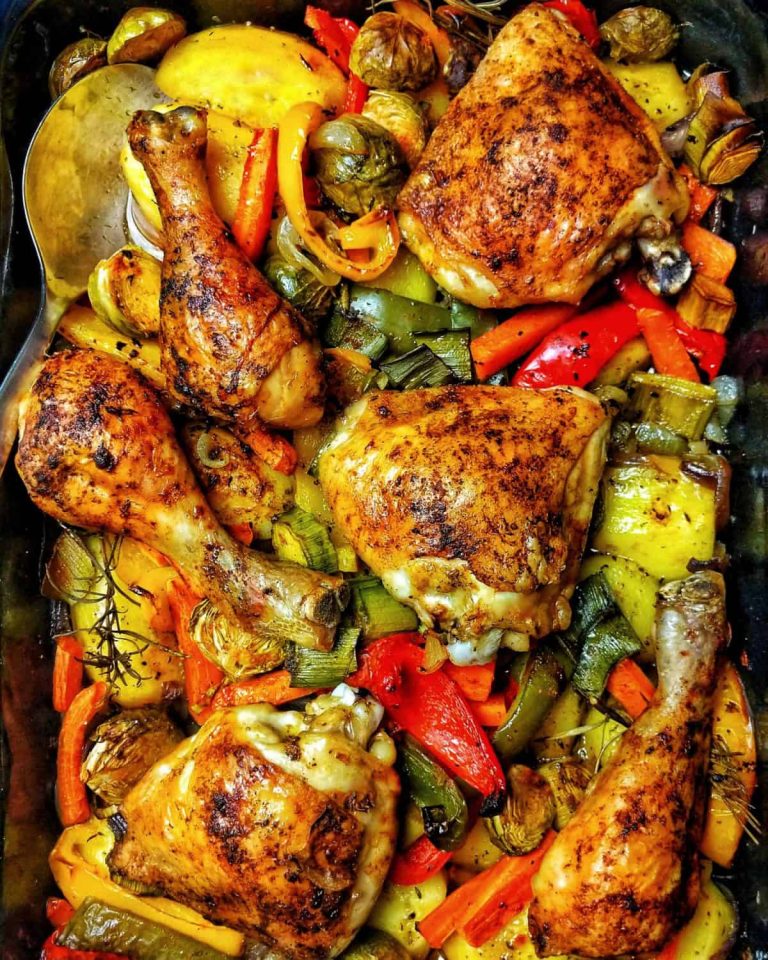 Gegrilltes Hähnchen mit Gemüse