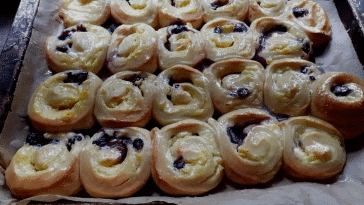 Puddingschnecken mit Blaubeeren