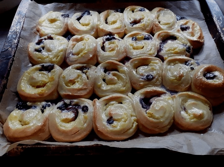 Puddingschnecken mit Blaubeeren