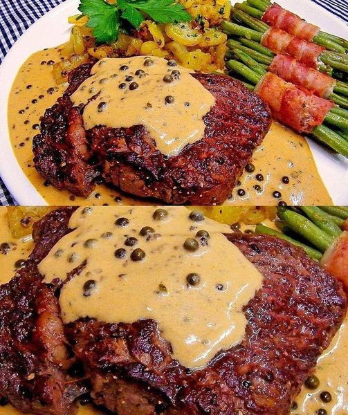 Rinderfilet mit grüner Pfeffersahnesoße