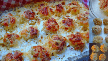 Hähnchenfleisch-Bällchen mit Sahnesoße