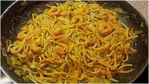 Spaghetti mit scharfer Garnelen – Sahne – Soße - Beste Kuche