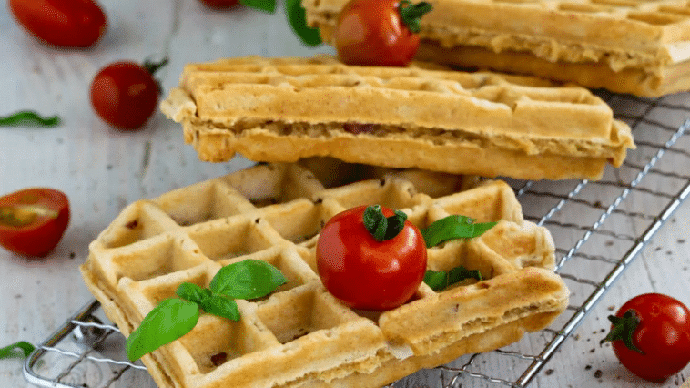 Herzhafte Waffeln mit Schinken