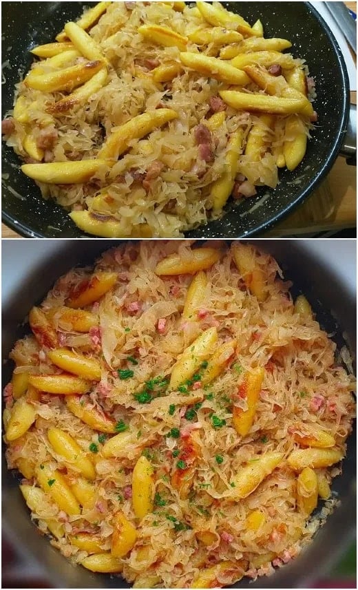 Schupfnudel – Sauerkraut Pfanne