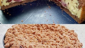 Quark Streuselkuchen mit Vanille Kirschfüllung