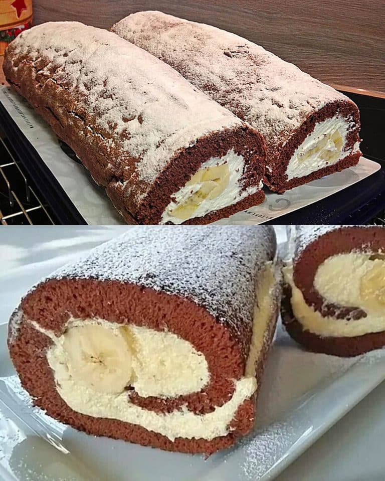 Suchtfaktor Garantiert Biskuitrolle mit Bananen, Einfach umwerfend lecker!