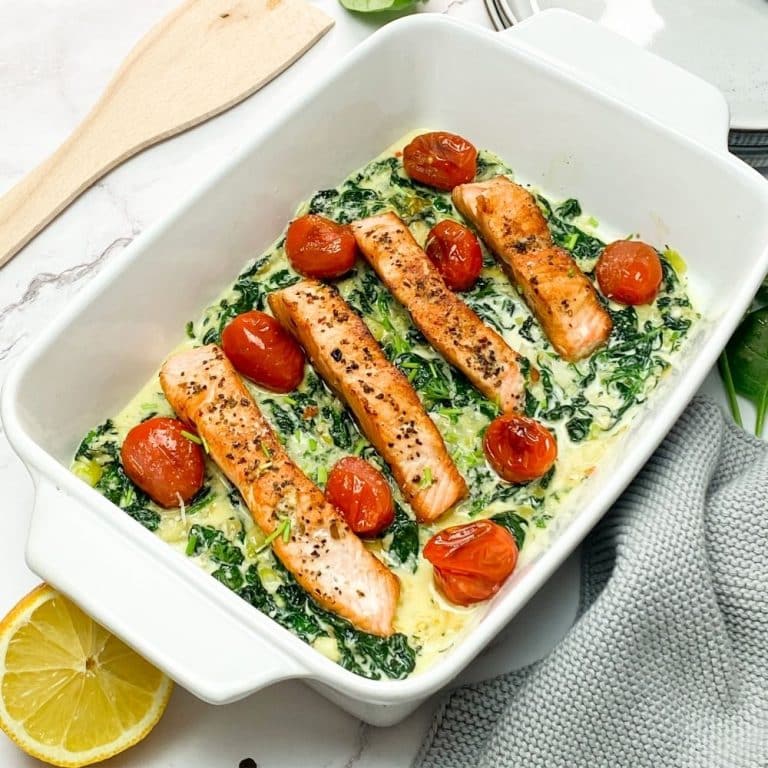 Einfacher Lachs-Spinat-Auflauf