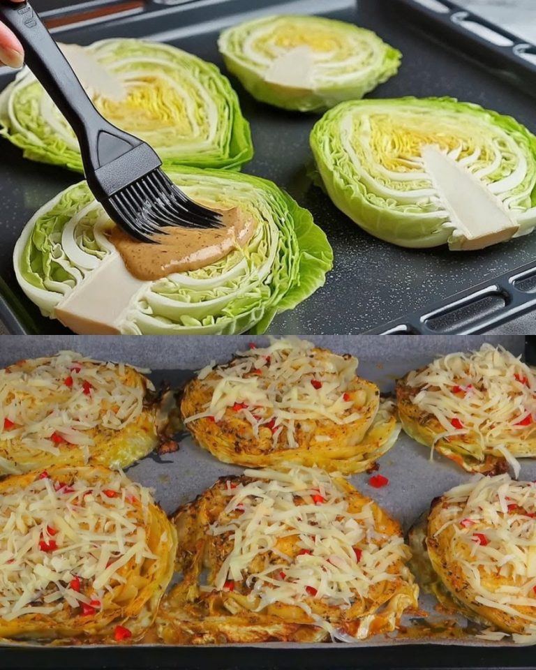 Gebackener Kohl mit Käse und Sahnesauce