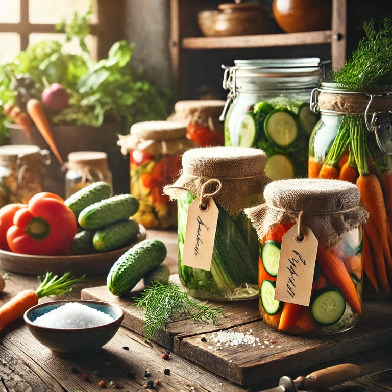Fermentierung und Konservierung – Diskussionen über das Einmachen von Obst und Gemüse, Fermentieren von Lebensmitteln und die Vorzüge der Haltbarmachung.