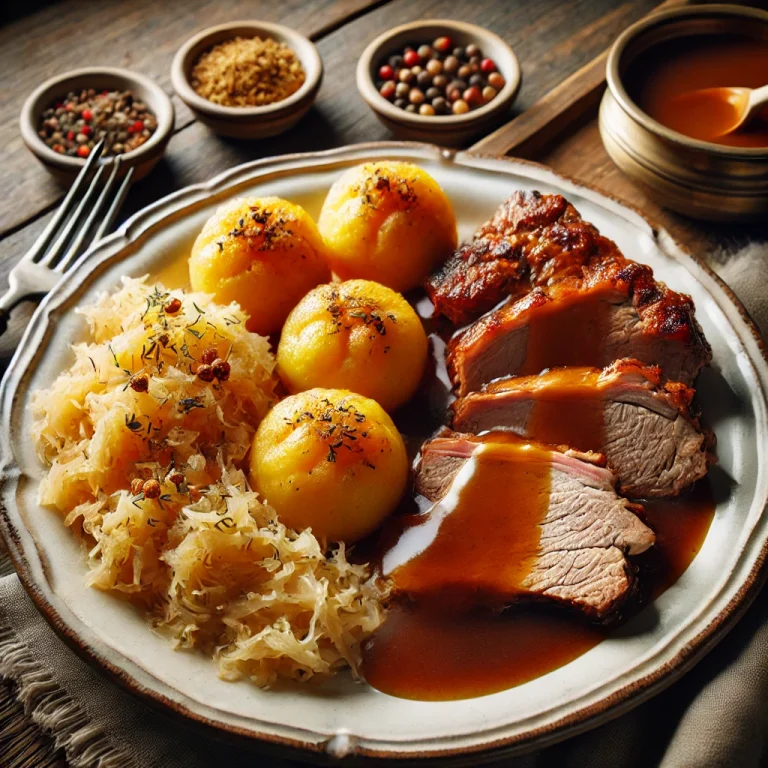 Kassler Schälrippe mit Sauerkraut, Klößen und Soße – Einfach & Lecker!