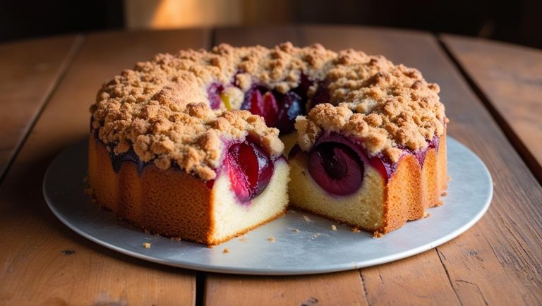 Deutscher Pflaumenkuchen mit Streuseln