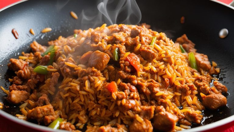 Paprika-Reis-Pfanne mit Hackfleisch
