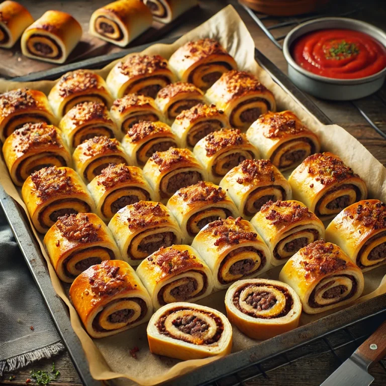 Pizzateig-Hackfleisch-Käse-Wirbel