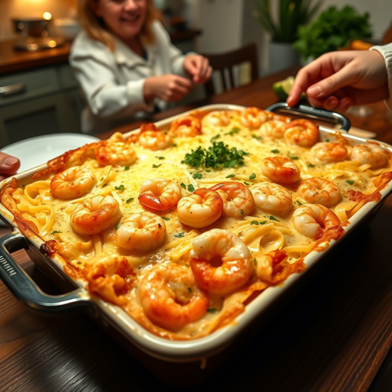 Garnelen Scampi Nudelauflauf – cremig, würzig & unwiderstehlich!