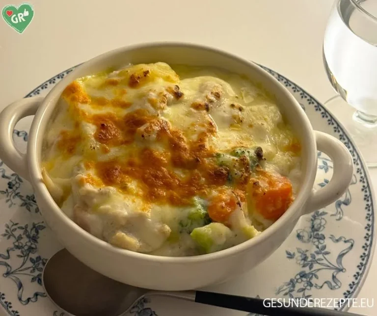 Cremiger Gemüseauflauf mit frischem Gemüse und Käse überbacken