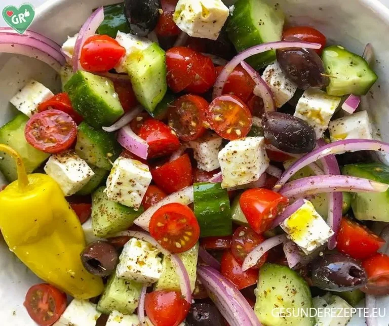 Leckerer griechischer Salat mit frischem Gemüse und Fetakäse