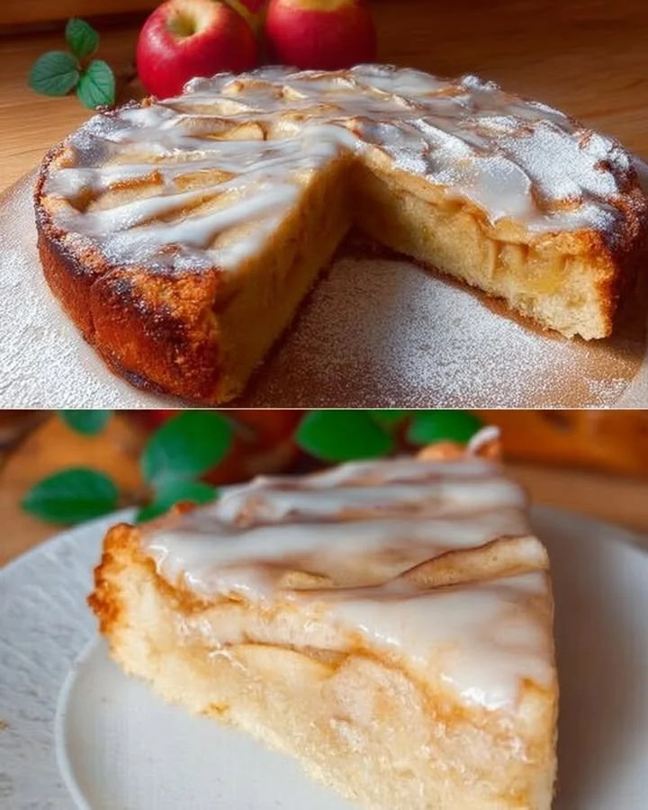 Perfekt gebackener Apfelkuchen mit frischen Äpfeln und Zimt