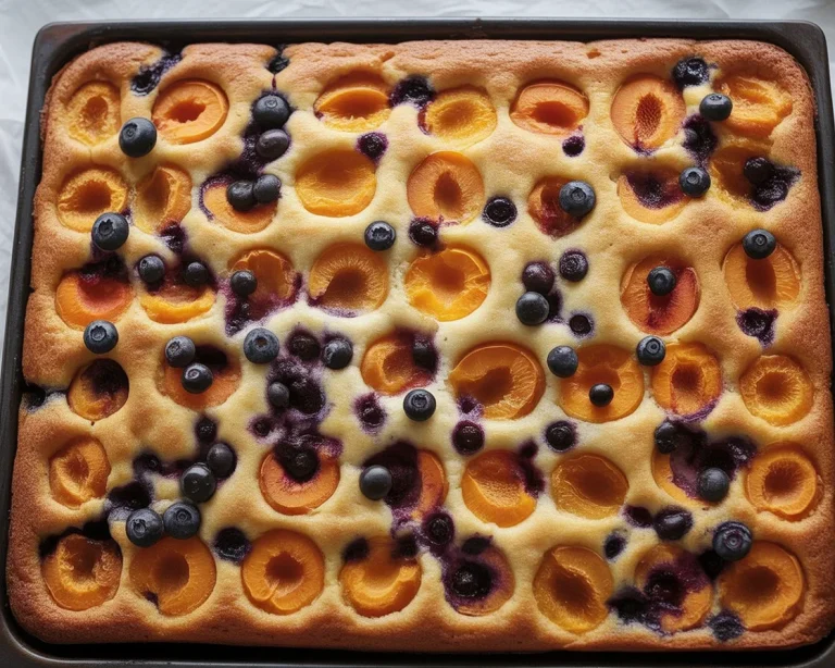 Eine Auswahl von verschiedenen Blechkuchen, frisch gebacken und dekoriert.