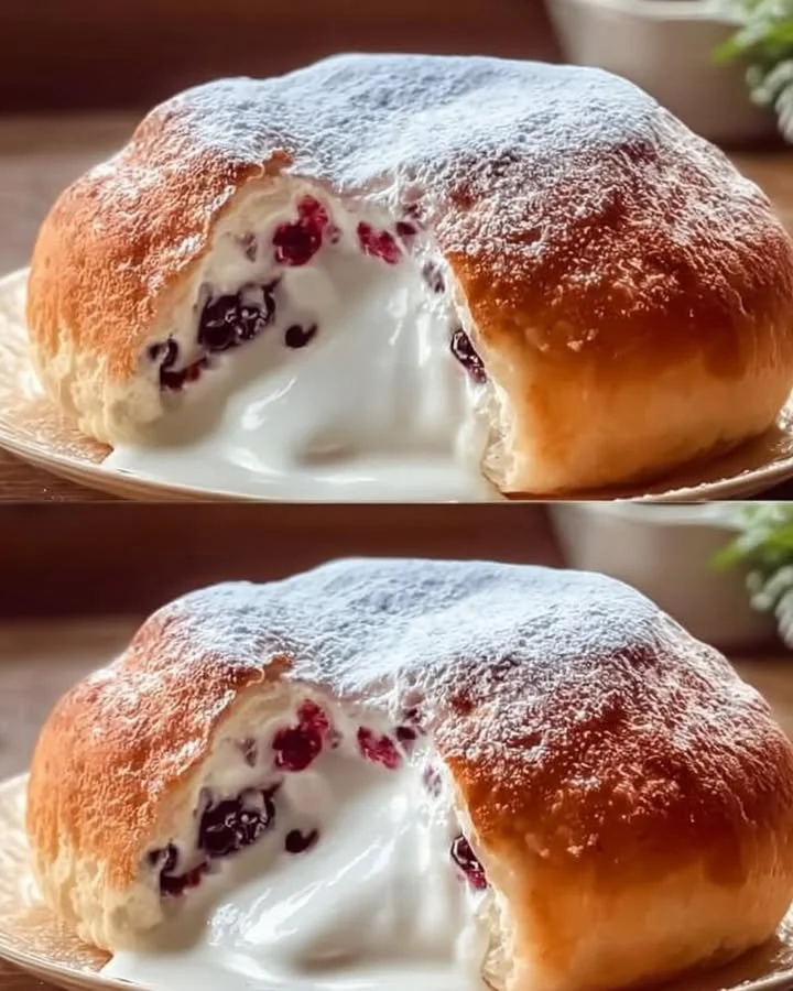 Perfekter Wolkenkuchen aus nur 6 Zutaten auf einem schönen Teller präsentiert.