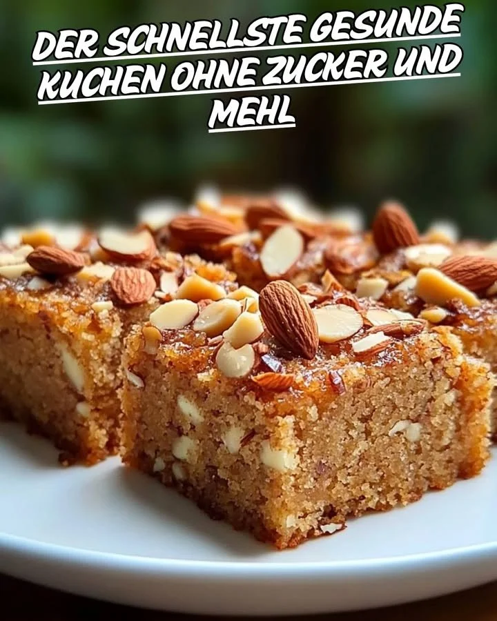 Gesunder Kuchen ohne Zucker und Mehl auf einem Teller
