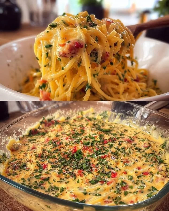 Unwiderstehliche Pasta mit geheimer Zutat auf einem Teller serviert