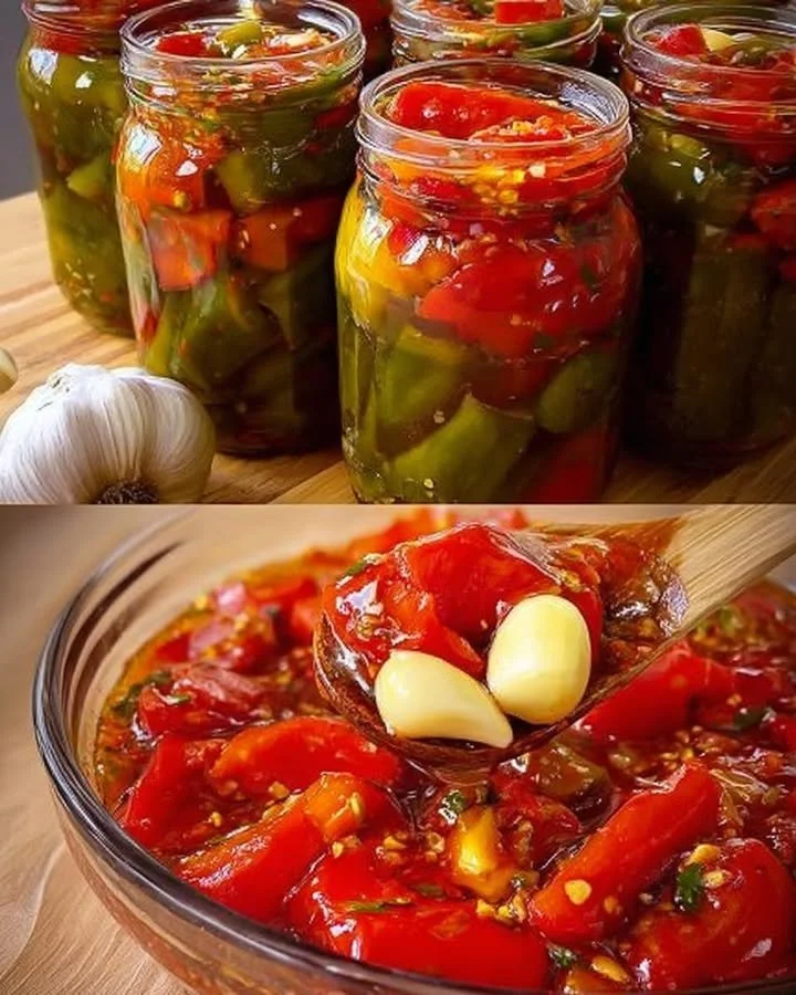 Leckere eingelegte Paprika mit geheime Zutat Rezept