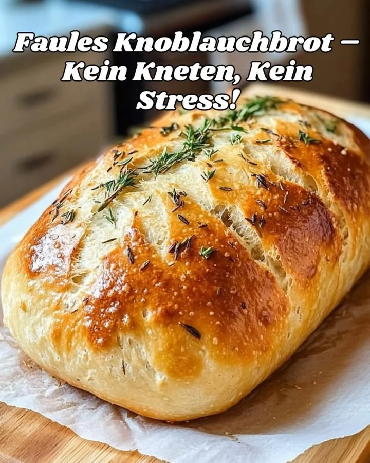 Faules Knoblauchbrot, frisch gebacken und lecker zubereitet.