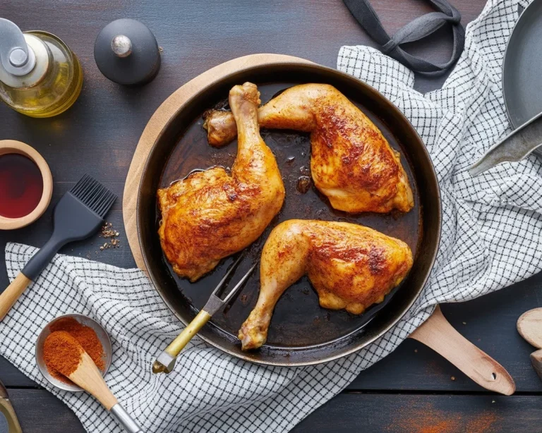 Knusprige Hähnchenschenkel aus dem Ofen mit Paprika-Marinade