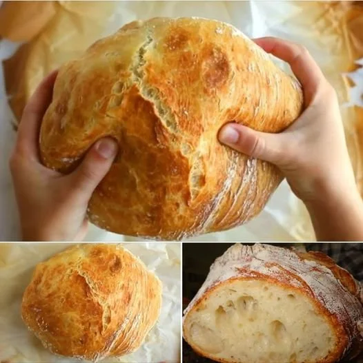 Frisches Hausbrot, das in einer traditionellen Bäckerei gebacken wird.
