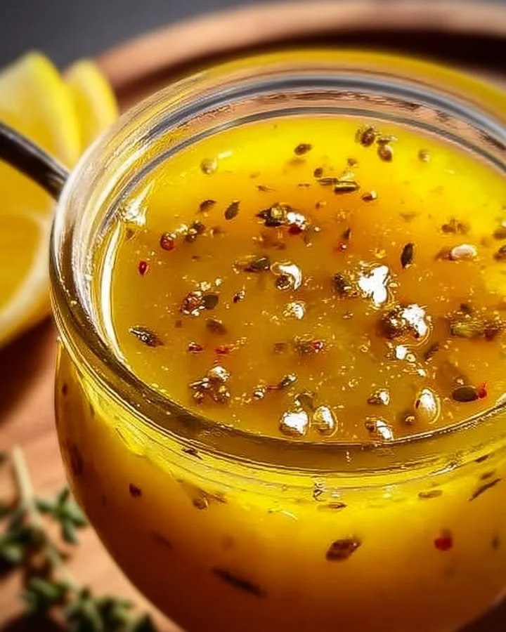 Honig-Senf-Vinaigrette mit Zitronen für Salate