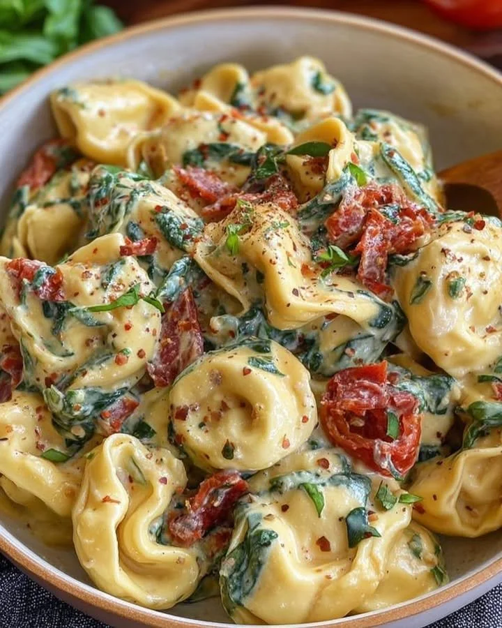 Schnelle cremige Pasta mit frischen Zutaten in 20 Minuten zubereitet.