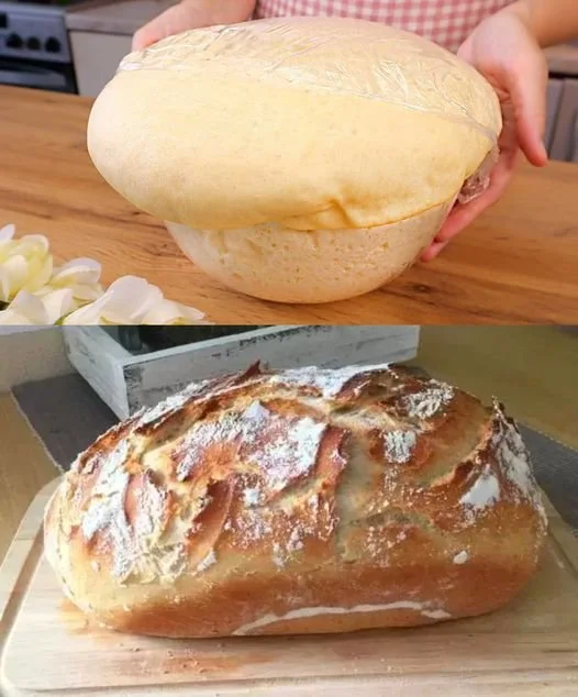 Hausgemachtes Joghurtbrot frisch gebacken auf einem Küchentisch