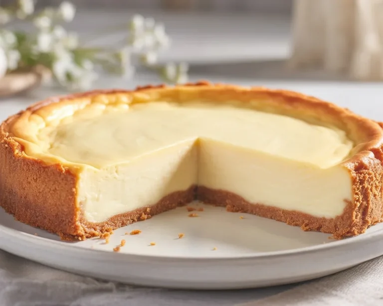 Käsekuchen Rezept mit cremiger Füllung und Mürbeteig-Boden