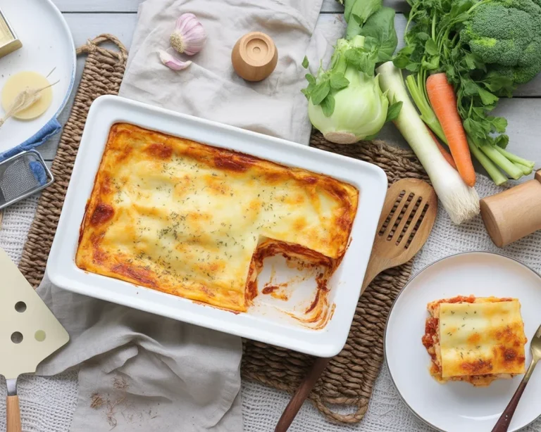Vegetarische Lasagne mit einer Vielzahl von Gemüse und aromatischer Béchamelsauce