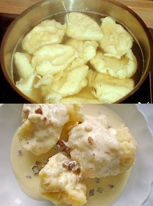 Omas Mehlschnitten Rezept mit fluffigen Teigstücken und Puderzucker