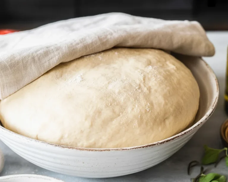 Selbstgemachter Pizzateig für authentische italienische Pizza-Genüsse zuhause.