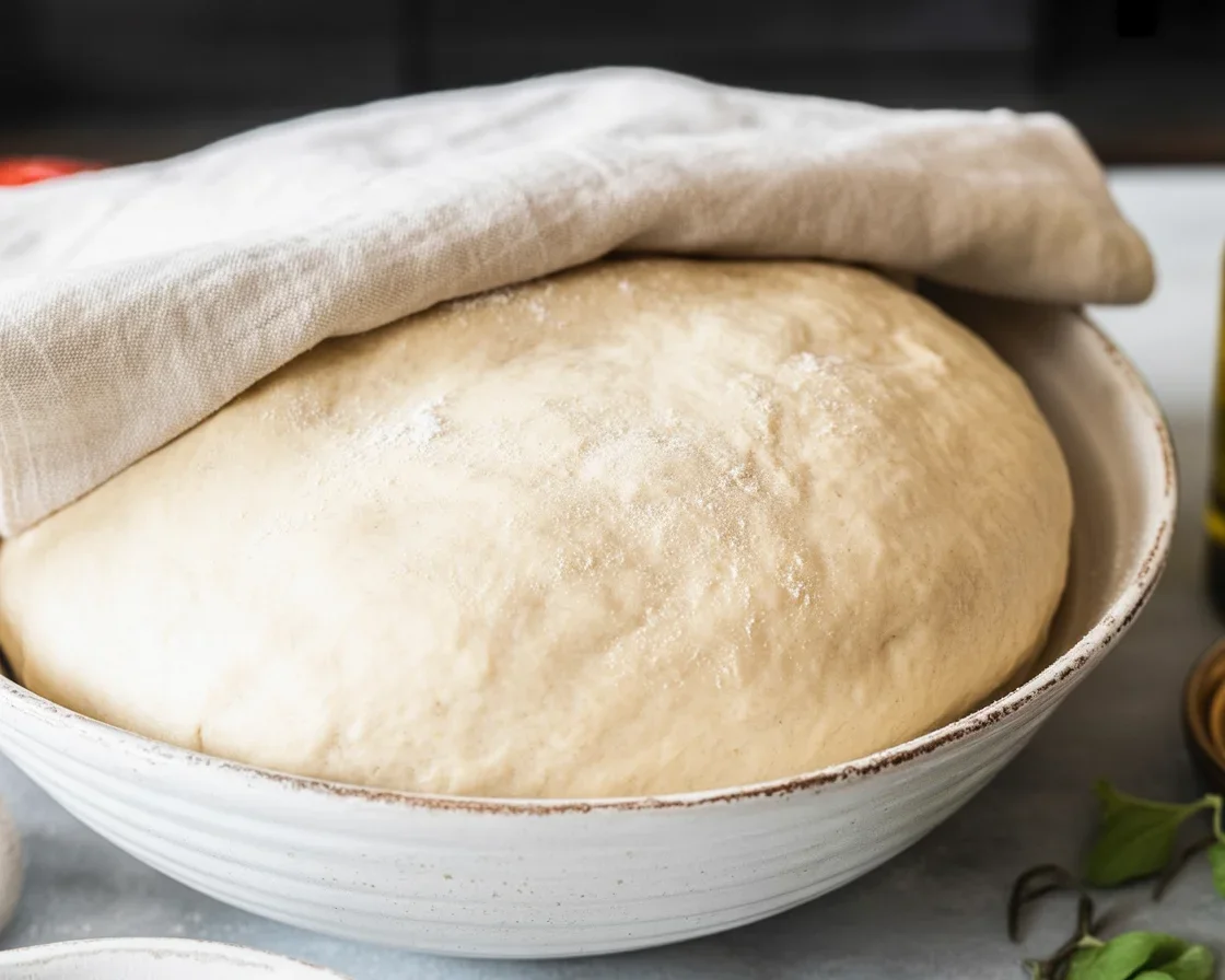 Selbstgemachter Pizzateig für authentische italienische Pizza-Genüsse zuhause.