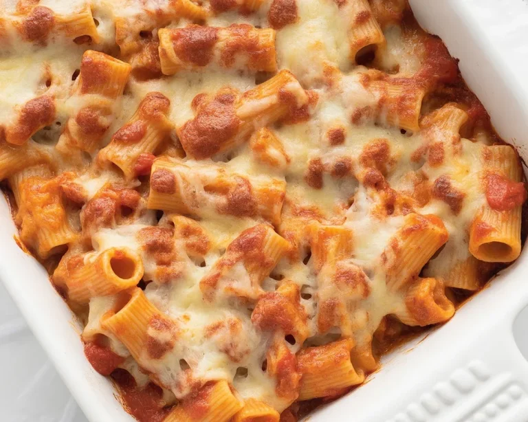 Rigatoni al Forno mit Fleischsauce und geschmolzenem Käse, ideal für jeden Anlass.
