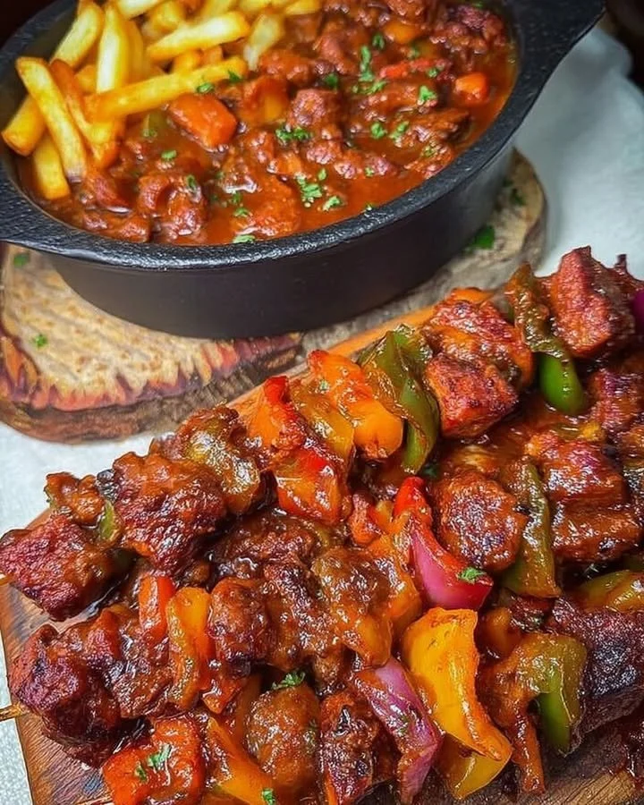 Schaschliktopf aus dem Backofen, lecker und einfach zubereitet