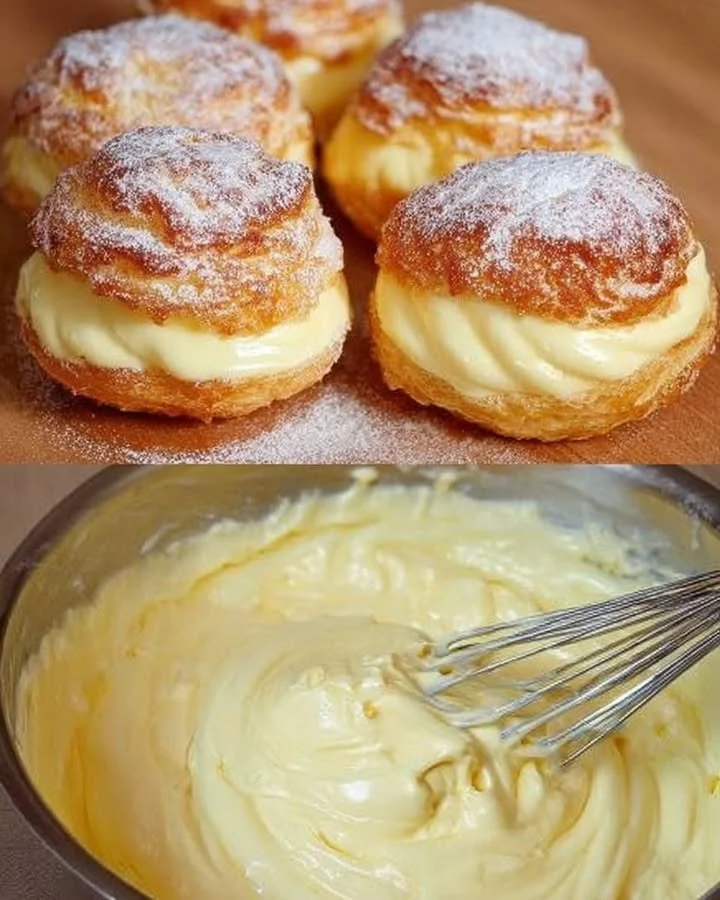 Himmlisches Vanillepudding-Gebäck frisch serviert auf einem Teller