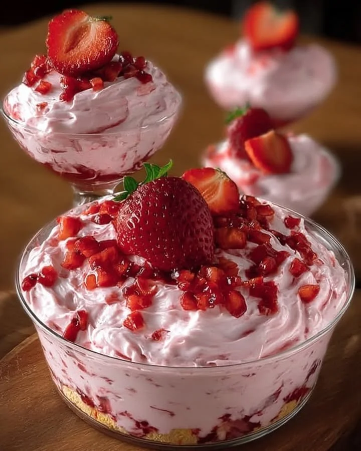 Leckere Erdbeerwolken, ein unwiderstehliches Dessert-Rezept
