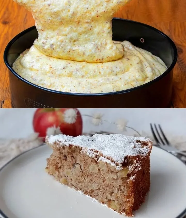 Apfel Zimt Nusskuchen frisch gebacken auf einem Teller